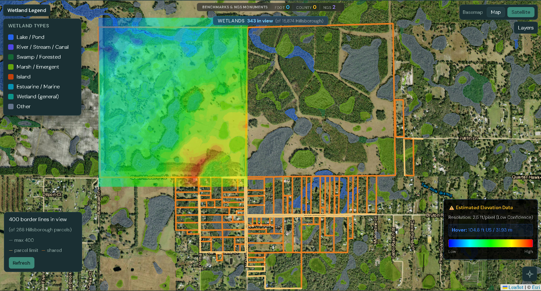 Baseline Portal map interface